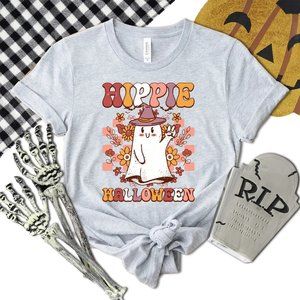 Hippie Halloween Shirt, Cute Halloween Ghost Spooky Season Costume T-Shirt